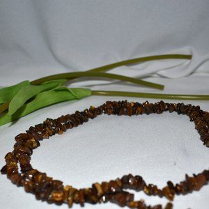 Amy Kahn Russell Tigers Eye Chip Necklace, 40 inch